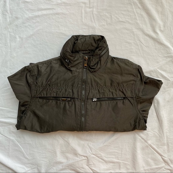 Zara Men Olive Wind Bomber Jacket Size S - Picture 2 of 6
